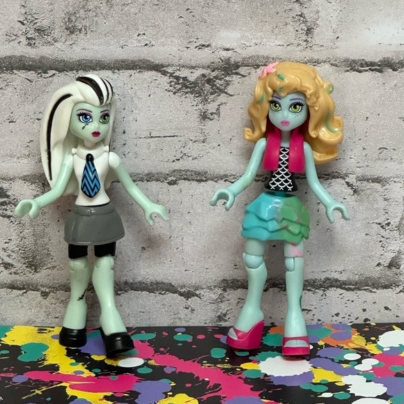 Monster High Mega Bloks Dolls Lot of 2 Dolls Lagoona Frankie Stein - Picture 1 of 13